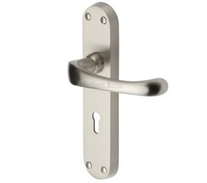 Heritage Brass Gloucester Satin Nickel Door Handles (Sold In Pairs)