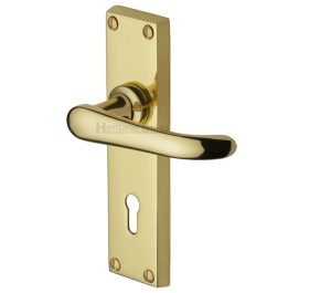 Heritage Brass Windsor Polished Brass Door Handles (Sold In Pairs)