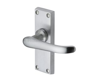 Heritage Brass Windsor Short Satin Chrome Door Handles (Sold In Pairs)