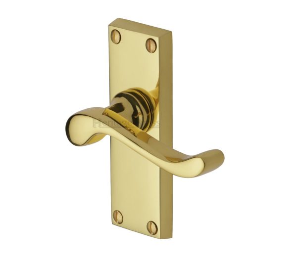 Heritage Brass Bedford Short Polished Brass Door Handles(Sold In Pairs)