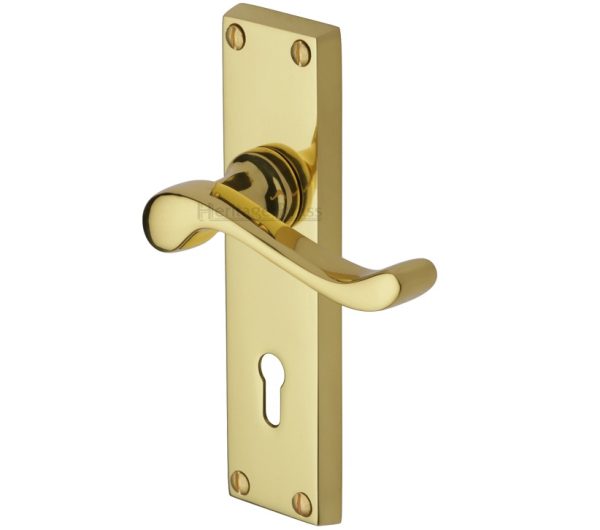 Heritage Brass Bedford Polished Brass Door Handles (Sold In Pairs)