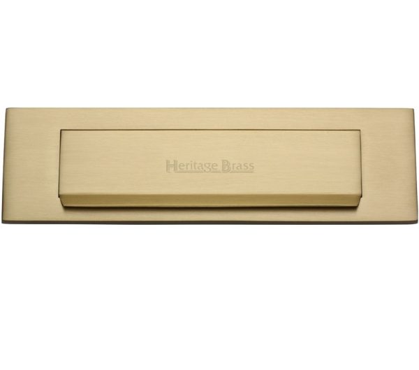 Heritage Brass Gravity Flap Letter Plate (280Mm X 80Mm), Satin Brass