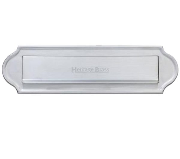 Heritage Brass Gravity Flap Letter Plate (280Mm X 80Mm), Satin Chrome