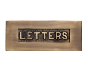 Heritage Brass Letters Embossed Letter Plate (254Mm X 101Mm), Antique Brass