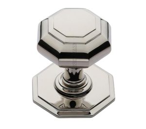 Heritage Brass Octagonal Tiered Centre Door Knob, Polished Nickel