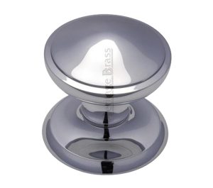 Heritage Brass Round Centre Door Knob, Polished Chrome