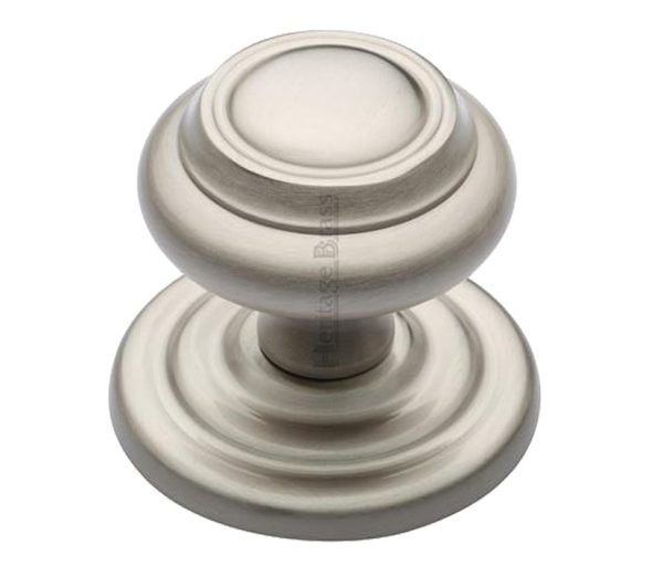 Heritage Brass Round Centre Door Knob, Satin Nickel