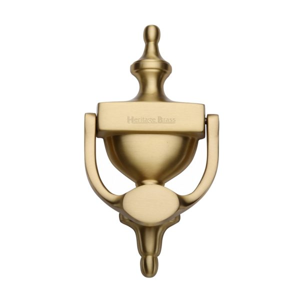 Heritage Brass Urn Door Knocker (Small Or Large), Satin Brass