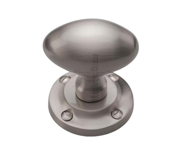 Heritage Brass Suffolk Mortice Door Knobs, Satin Nickel (Sold In Pairs)