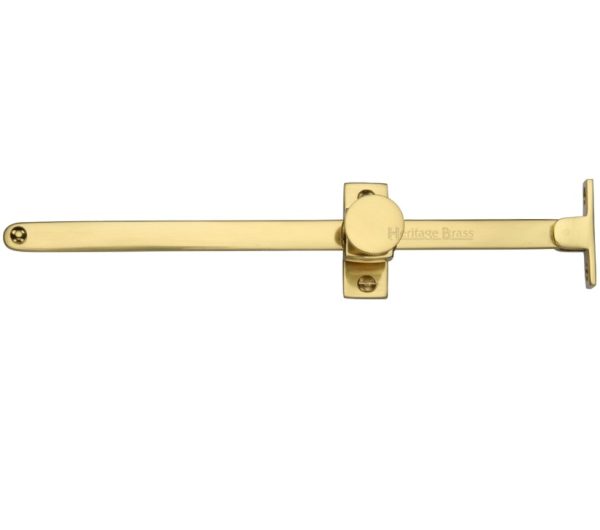 Heritage Brass Sliding Design Casement Stay (10" - 254Mm), Polished Brass