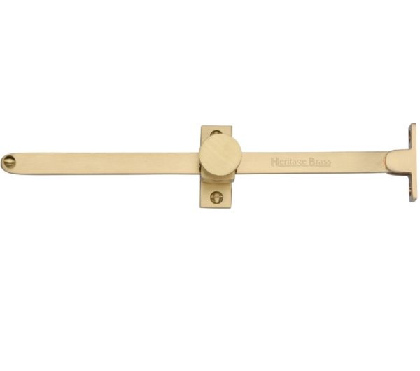 Heritage Brass Sliding Design Casement Stay (10" - 254Mm), Satin Brass -