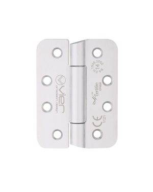 Grade 14 Concealed Bearing Hinge Stainless Steel Radius - Grade 201 - 102 x 76 x 3mm - Hospital Tip