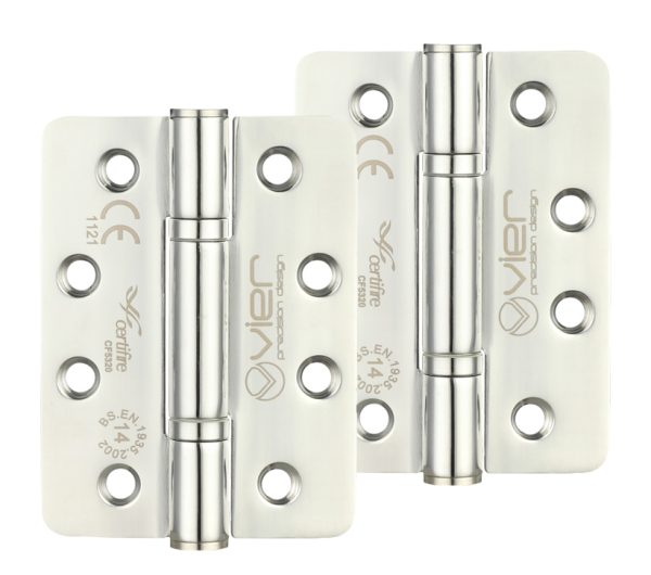 Zoo Hardware Vier Precision 4 Inch Grade 14 High Performance Radius Edge Hinge, Polished Stainless Steel (Sold In Pairs)