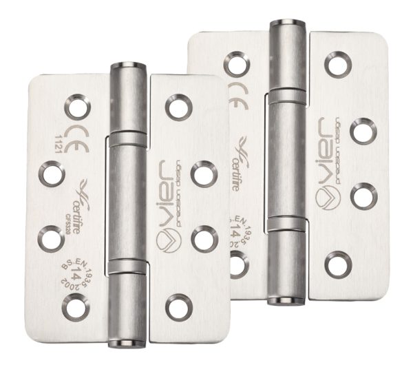 Zoo Hardware Vier Precision 4 Inch Grade 14 High Performance Radius Edge Hinge, Satin Stainless Steel (Sold In Pairs)