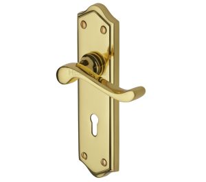 Heritage Brass Buckingham Polished Brass Door Handles (Sold In Pairs)