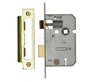 Heritage Brass 3 Lever Sash Locks (Bolt Through), Polished Brass