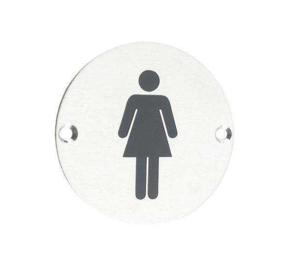 Zoo Hardware Zss Door Sign - Female Sex Symbol, Polished Stainless Steel