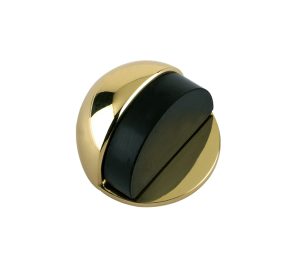 Zoo Hardware Oval Floor Mounted Door Stop (45Mm Diameter), Polished Brass