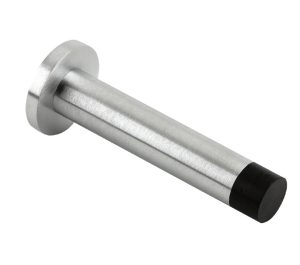 Zoo Hardware Cylinder Door Stop With Rose (80Mm), Satin Chrome