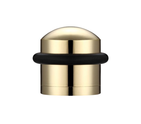 Zoo Hardware Domed Floor Mounted Door Stop, Polished Brass