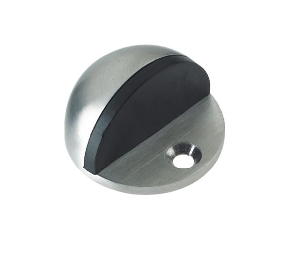 Zoo Hardware Zas Face Fix Floor Mounted Oval Door Stop (45Mm Diameter), Satin Stainless Steel