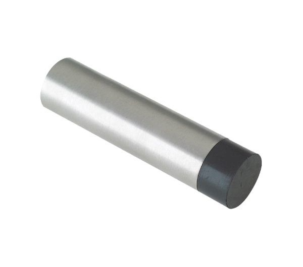 Zoo Hardware Zas Cylinder Door Stop Without Rose (75Mm Length - 19Mm Diameter), Satin Stainless Steel