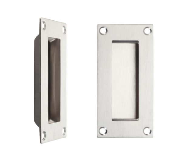 Zoo Hardware Zas Rectangular Flush Pull (50Mm X 100Mm), Satin Stainless Steel