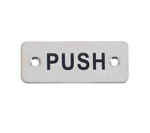 Zoo Hardware Zas Radius Push Finger Plates (75Mm X 30Mm), Satin Stainless Steel