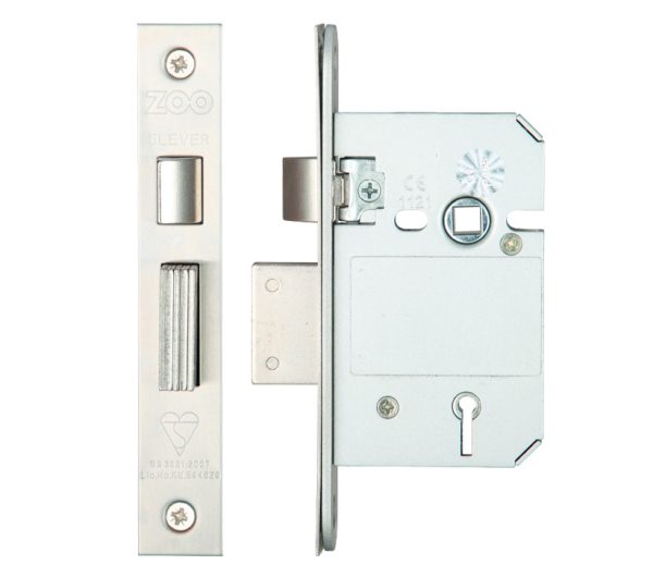 Zoo Hardware British Standard 5 Lever Sash Lock (64Mm Or 76Mm), Satin Stainless Steel