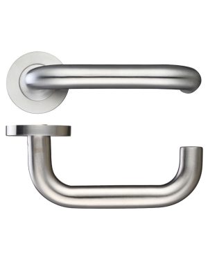 19mm Tubular Return to Door Lever -Push On Rose - Grade 316