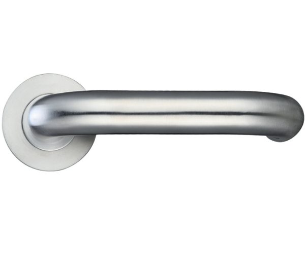 Zoo Hardware Zcs Architectural Rtd Lever On Round Rose, Satin Stainless Steel (Sold In Pairs)