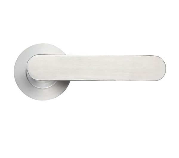 Zoo Hardware Zcs Architectural Atlas Lever On Round Rose, Satin Stainless Steel (Sold In Pairs)