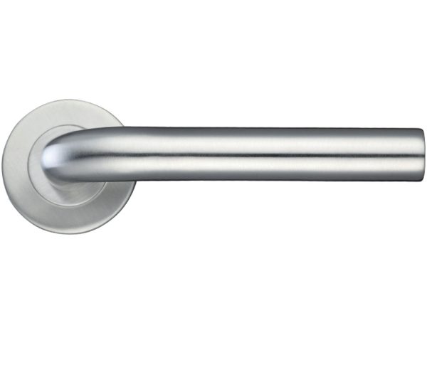 Zoo Hardware Zcs2 Radius Lever On Round Rose, Satin Stainless Steel (Sold In Pairs)