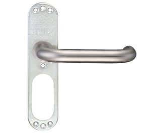 Zoo Hardware Zcs Architectural 19Mm Rtd Lever On Short Inner Backplate, Satin Stainless Steel (Sold In Pairs)