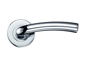 Zoo Hardware Stanza Seville Contract Lever On Round Rose, Polished Chrome (Sold In Pairs)