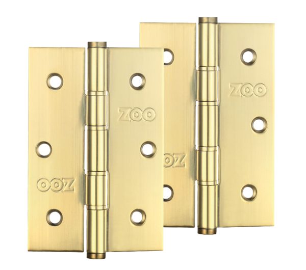 Zoo Hardware 3 Inch Grade 201 Slim Knuckle Bearing Hinge, Pvd Stainless Brass (Sold In Pairs)