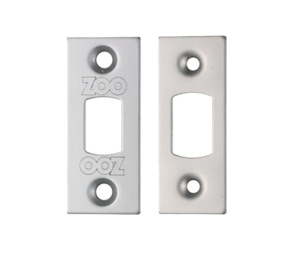 Zoo Hardware Face Plate And Strike Plate Accessory Pack, Satin Stainless Steel