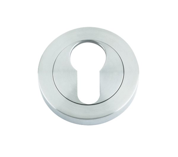 Zoo Hardware Stanza Euro Profile Escutcheon, Satin Chrome