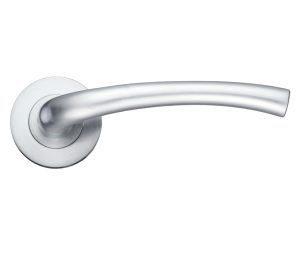 Zoo Hardware Stanza Assisi Lever On Round Rose, Satin Chrome (Sold In Pairs)