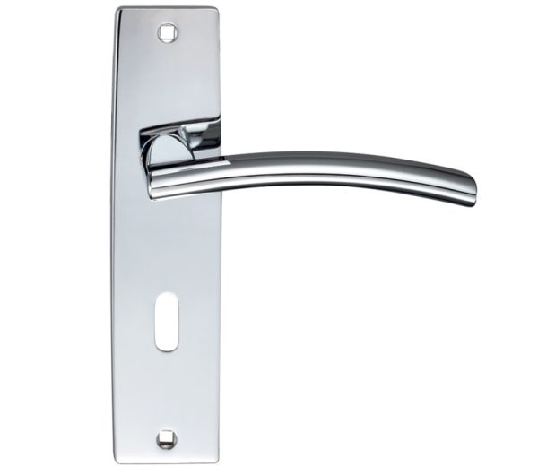 Zoo Hardware Stanza Amalfi Door Handles On Backplate, Polished Chrome (Sold In Pairs)