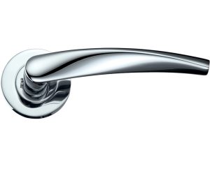 Zoo Hardware Stanza Vesta Lever On Round Rose, Polished Chrome (Sold In Pairs)