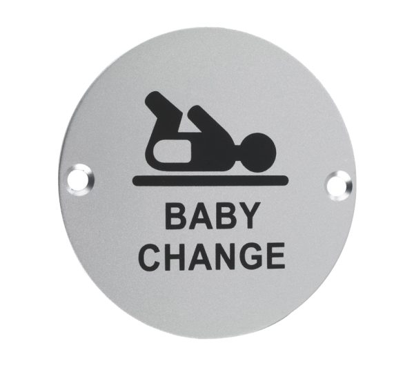 Zoo Hardware Zsa Door Sign - Baby Change Symbol, Satin Aluminium