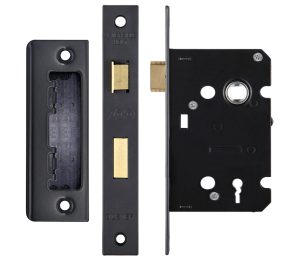 Zoo Hardware 3 Lever Contract Sash Lock (64Mm Or 76Mm), Powder Coated Black