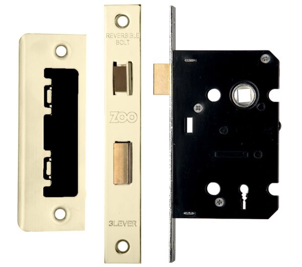 Zoo Hardware 3 Lever Contract Sash Lock (64Mm Or 76Mm), Pvd Stainless Brass