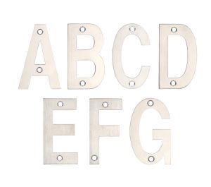 Zoo Hardware Zsn Letters 75Mm (A-G), Satin Stainless Steel