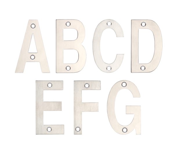 Zoo Hardware Zsn Letters 75Mm (A-G), Satin Stainless Steel