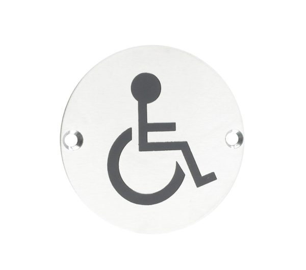 Zoo Hardware Zss Door Sign - Disabled Facilities Symbol, Polished Stainless Steel