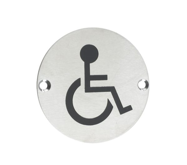 Zoo Hardware Zss Door Sign - Disabled Facilities Symbol, Satin Stainless Steel