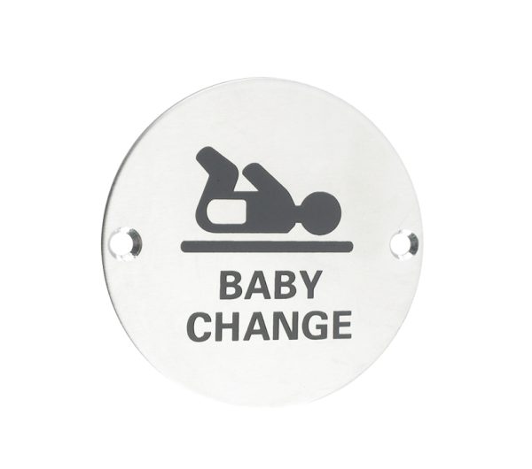 Zoo Hardware Zss Door Sign - Baby Change Symbol, Polished Stainless Steel