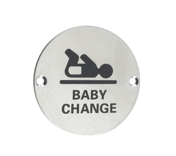 Zoo Hardware Zss Door Sign - Baby Change Symbol, Satin Stainless Steel